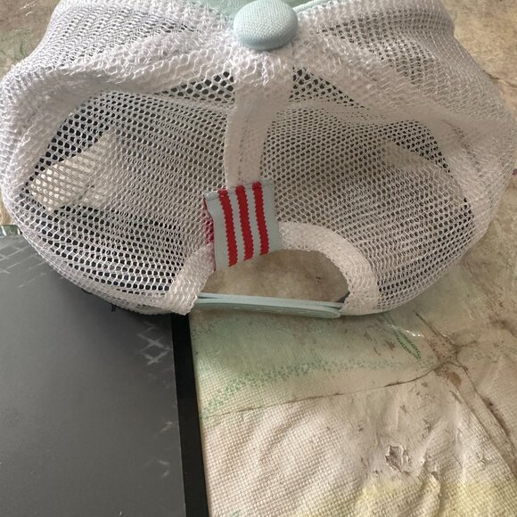 Adidas 3 Stripes Light Mint Green Trucker Snapback Hat - Picture 2 of 6